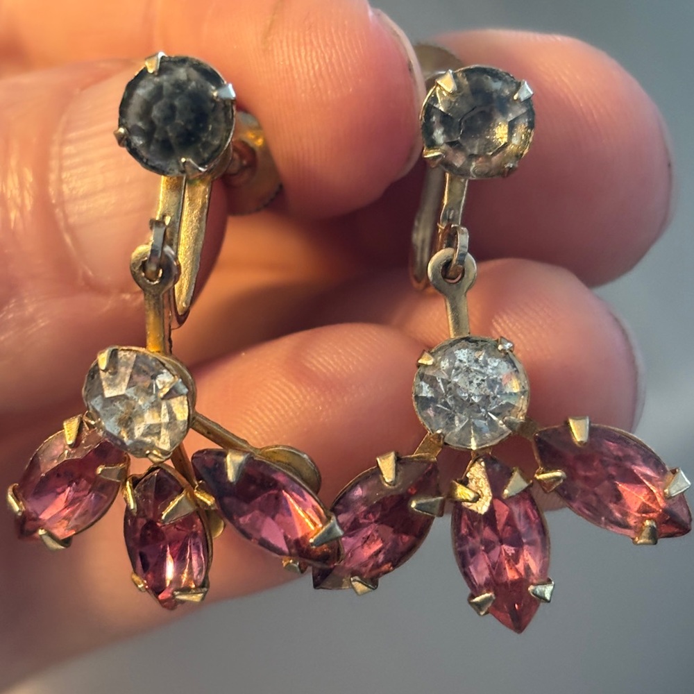 Vintage Triad Screw Back Earrings